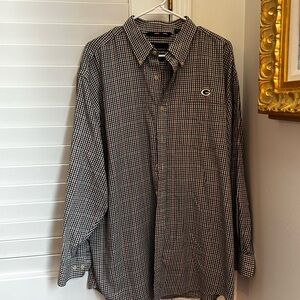 Greg Norman Green Bay Packers Plaid Shirt